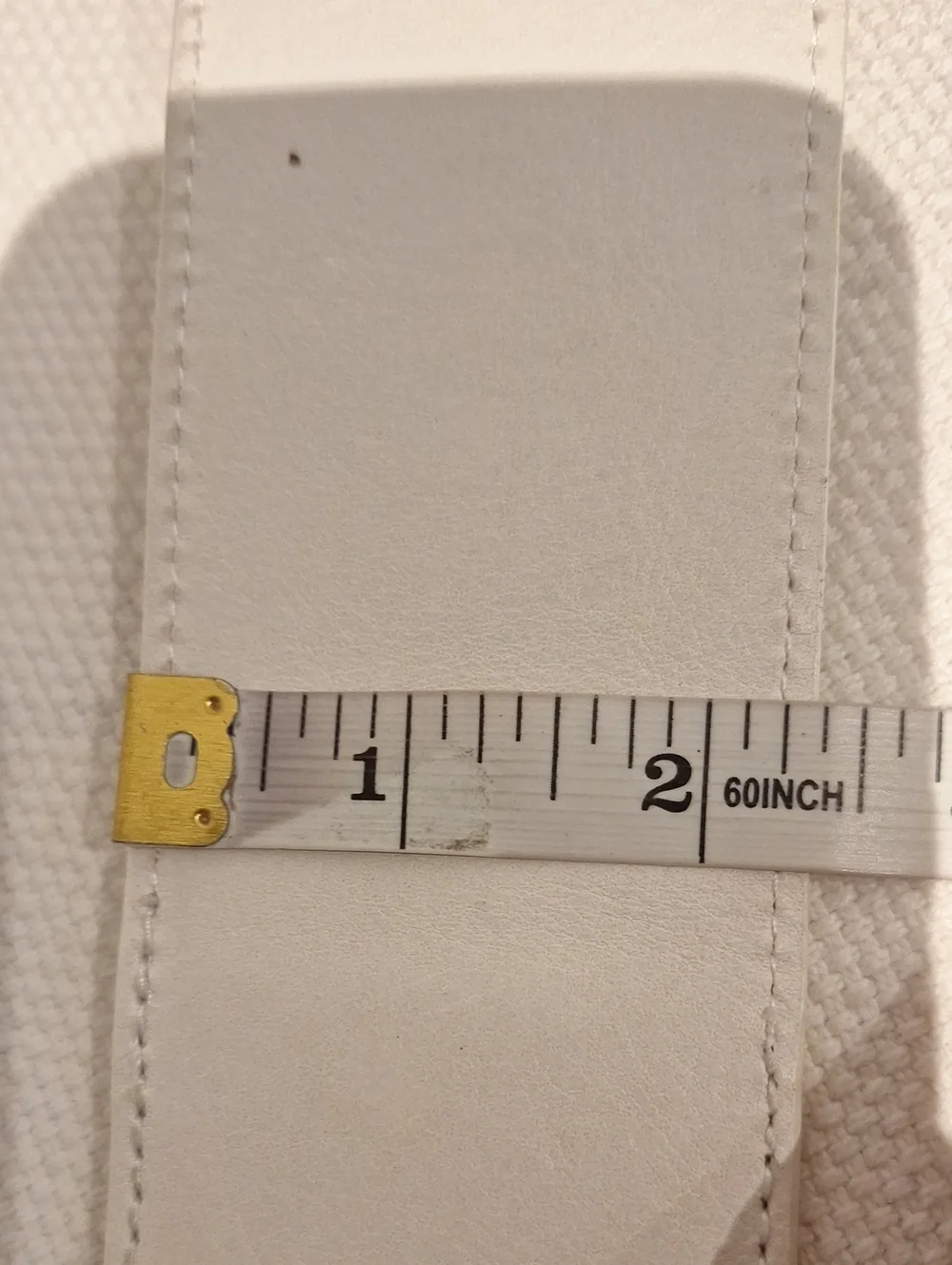 Michael Kors Women’s White Double-Ring Studded Leather Belt